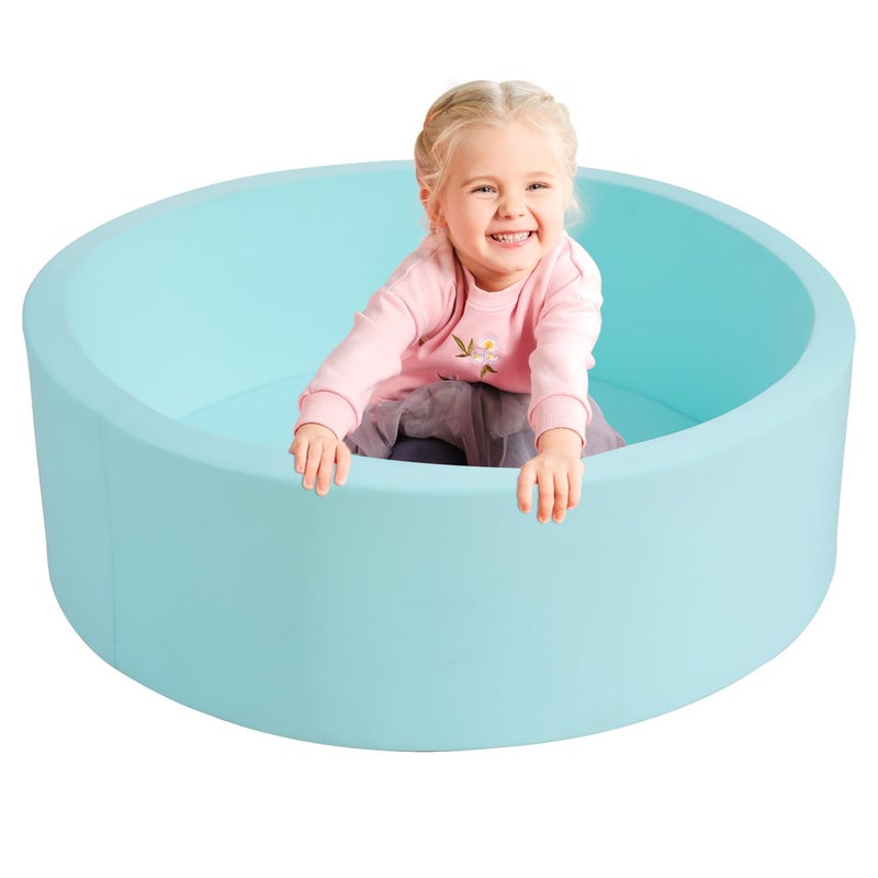 TRENDBOX Memory Foam Sponge Indoor Round Ball Pit (NO Balls) for Toddler Children - Light Blue - Image 1